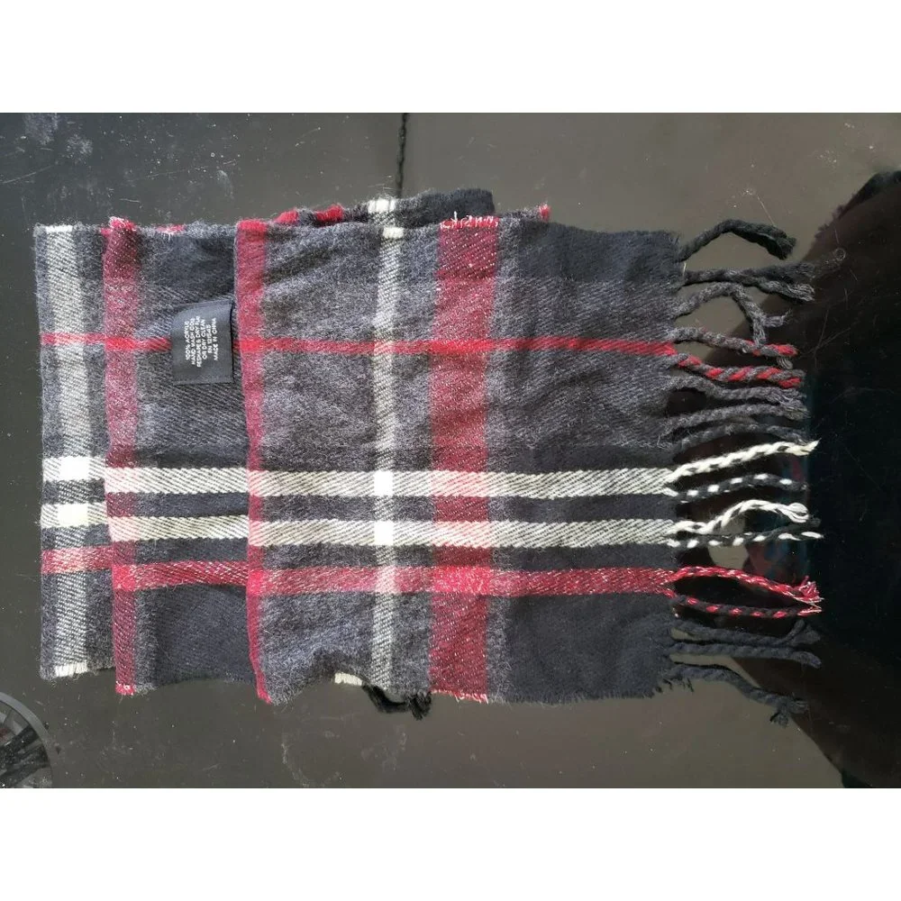 LF Outerwear‎ Plaid lightweight black red scarf